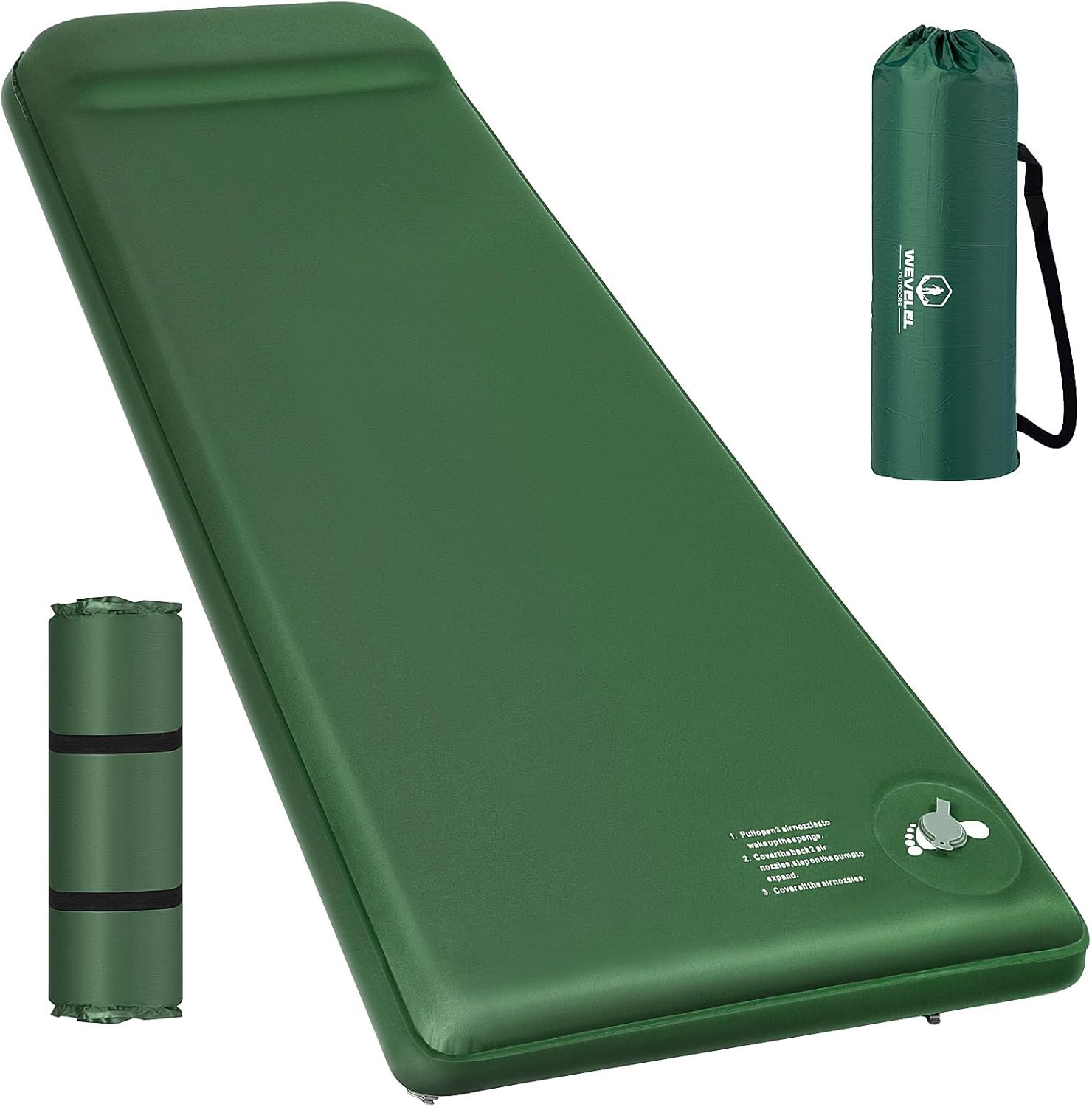 Wevelel Memory Sleeping Pad (3.1" Ultra-Thick Foam) with 9.5 R-Value Insulation