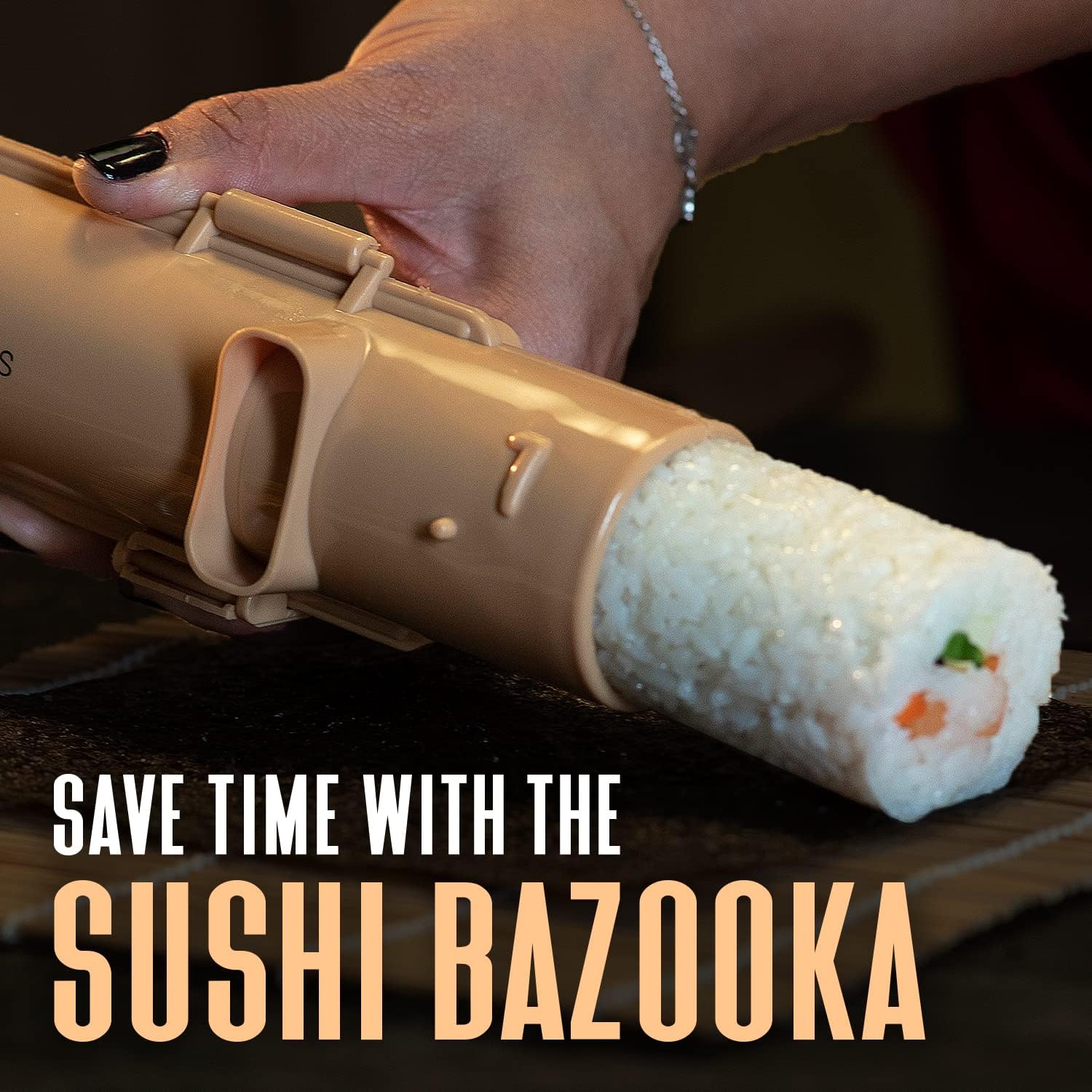 Detalle de Alas Complete 20-Piece Sushi Making Set (Knife, Mats, Rice Bazooka & More) for Beginners and Pros