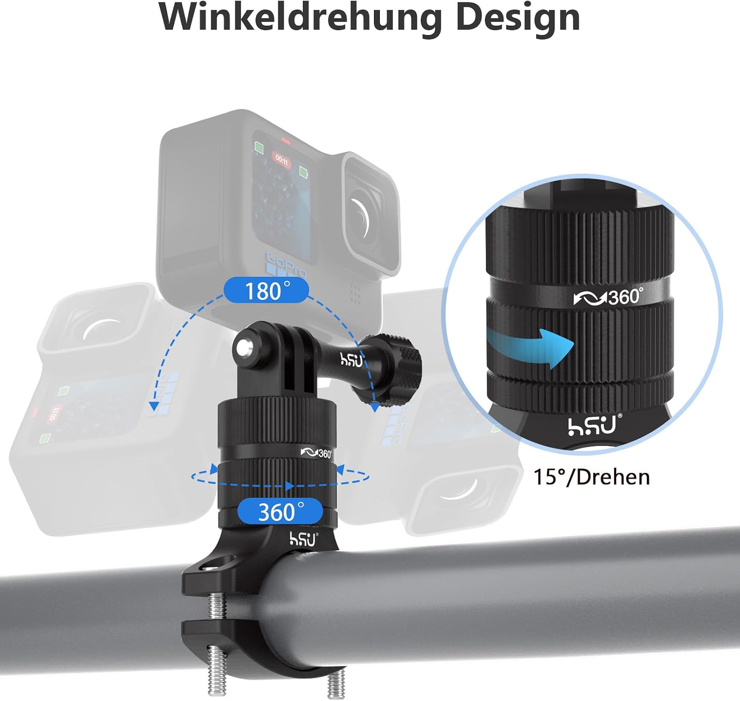 Thumbnail 1 de HSU GoPro Lenkerhalterung 360 Grad für Hero 12