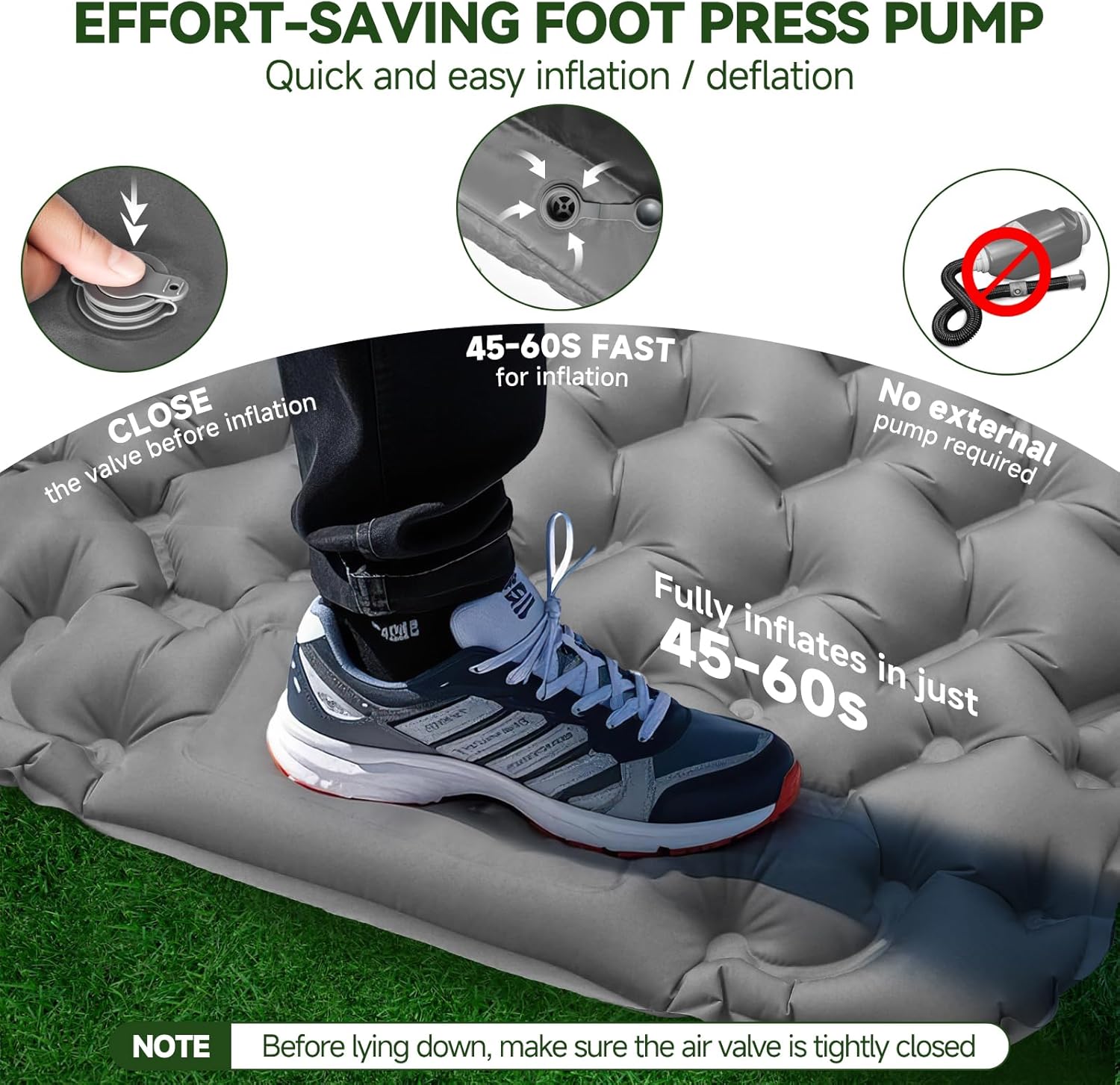 Thumbnail 3 de FORRINX Sleeping Pad Ultralight Inflatable Camping Mat with Built-in Foot Pump