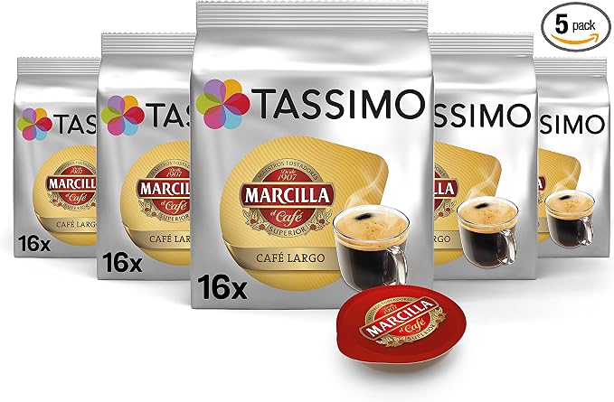 Detalle de Tassimo Cápsulas Marcilla Largo, 80 Uds. ☕ Amazon Exclusive