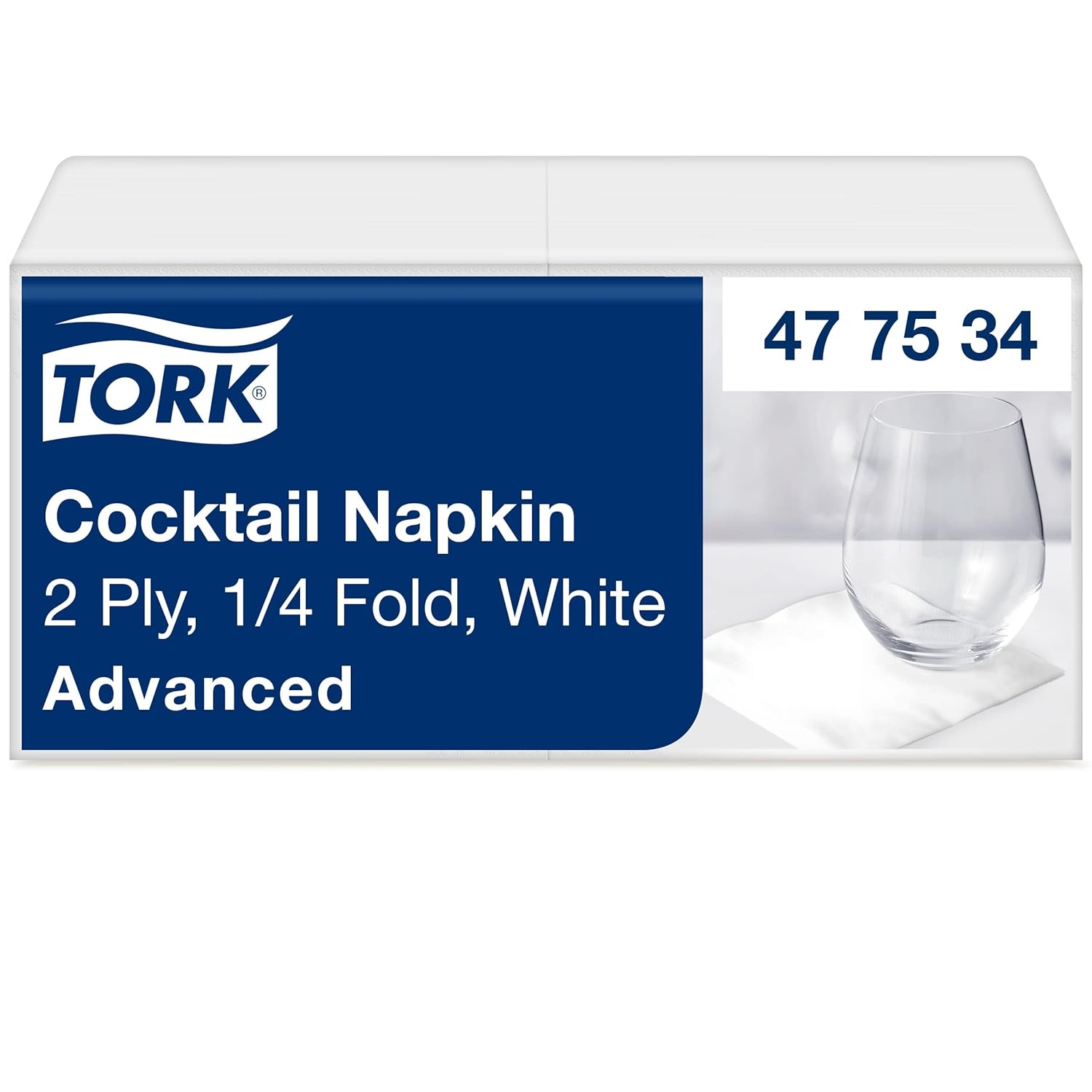 Tork Serviette Cocktail blanche 24 cm