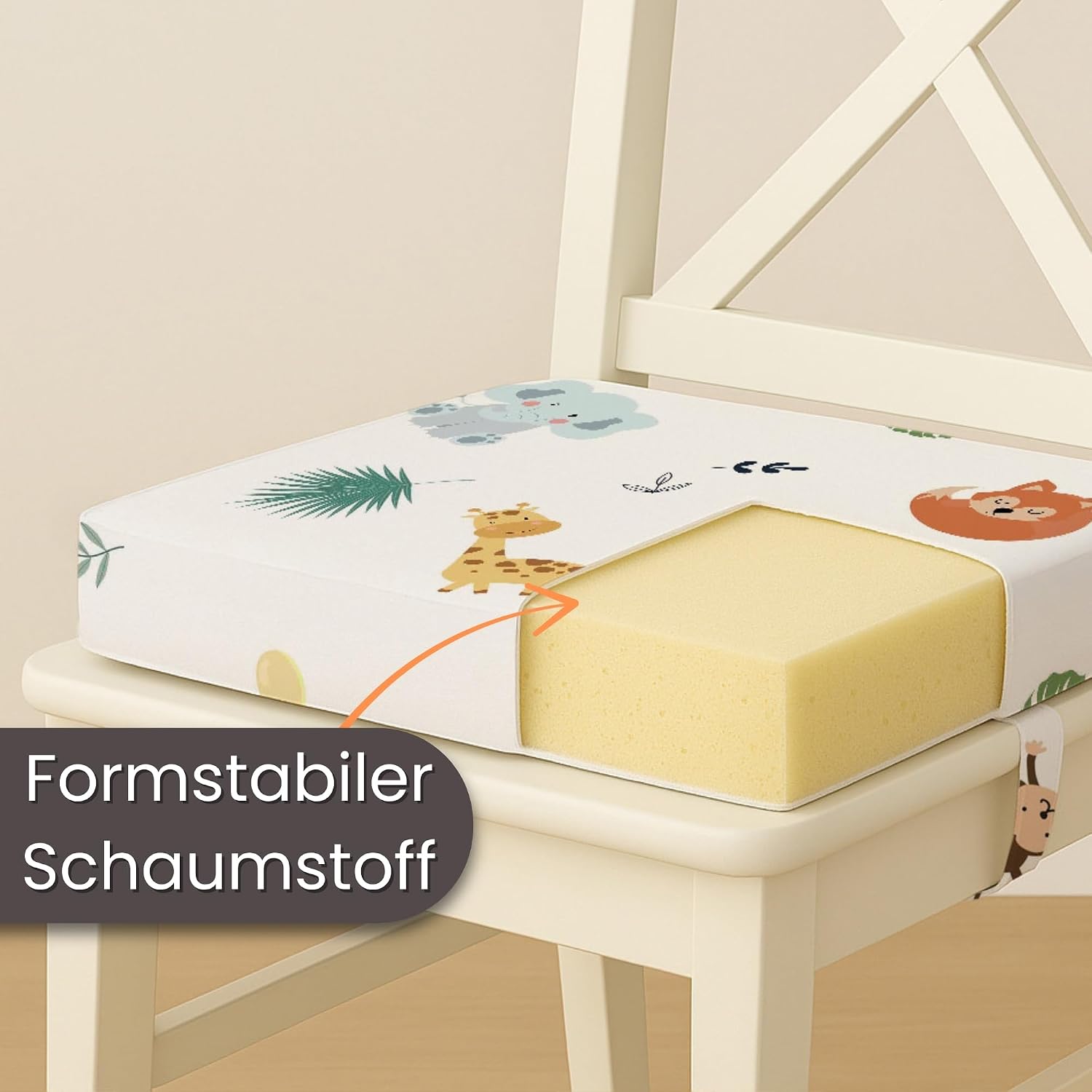 Detalle 2 de Totsy Baby Safari sittdyna för barn, 32 × 32 × 8 cm med justerbara remmar