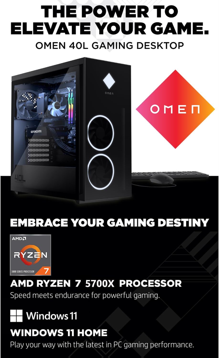 Detalle de HP Gaming Desktop Ryzen 7 5700X