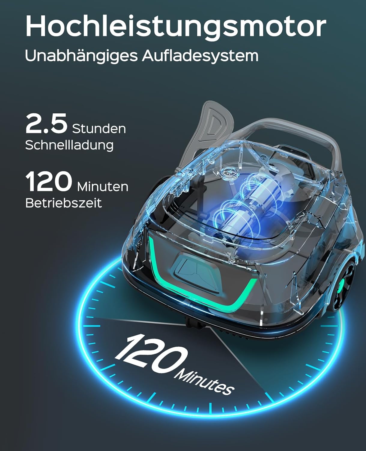 Detalle 2 de WYBOT A1 robot piscina fuori terra intelligente 120 min ⛱
