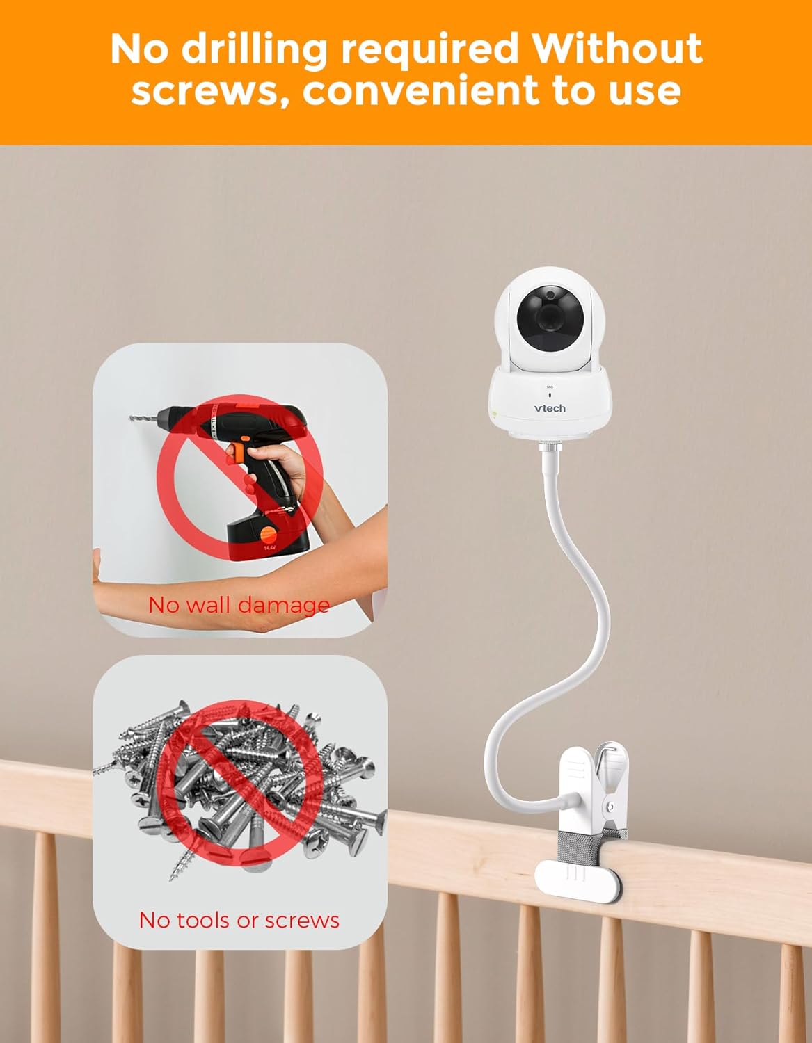 Thumbnail 3 de Baaltec Flexible Baby Monitor Stand Holder for VTech VM923/924 (2024 Series) and VM901/VM923 (2024 Series)