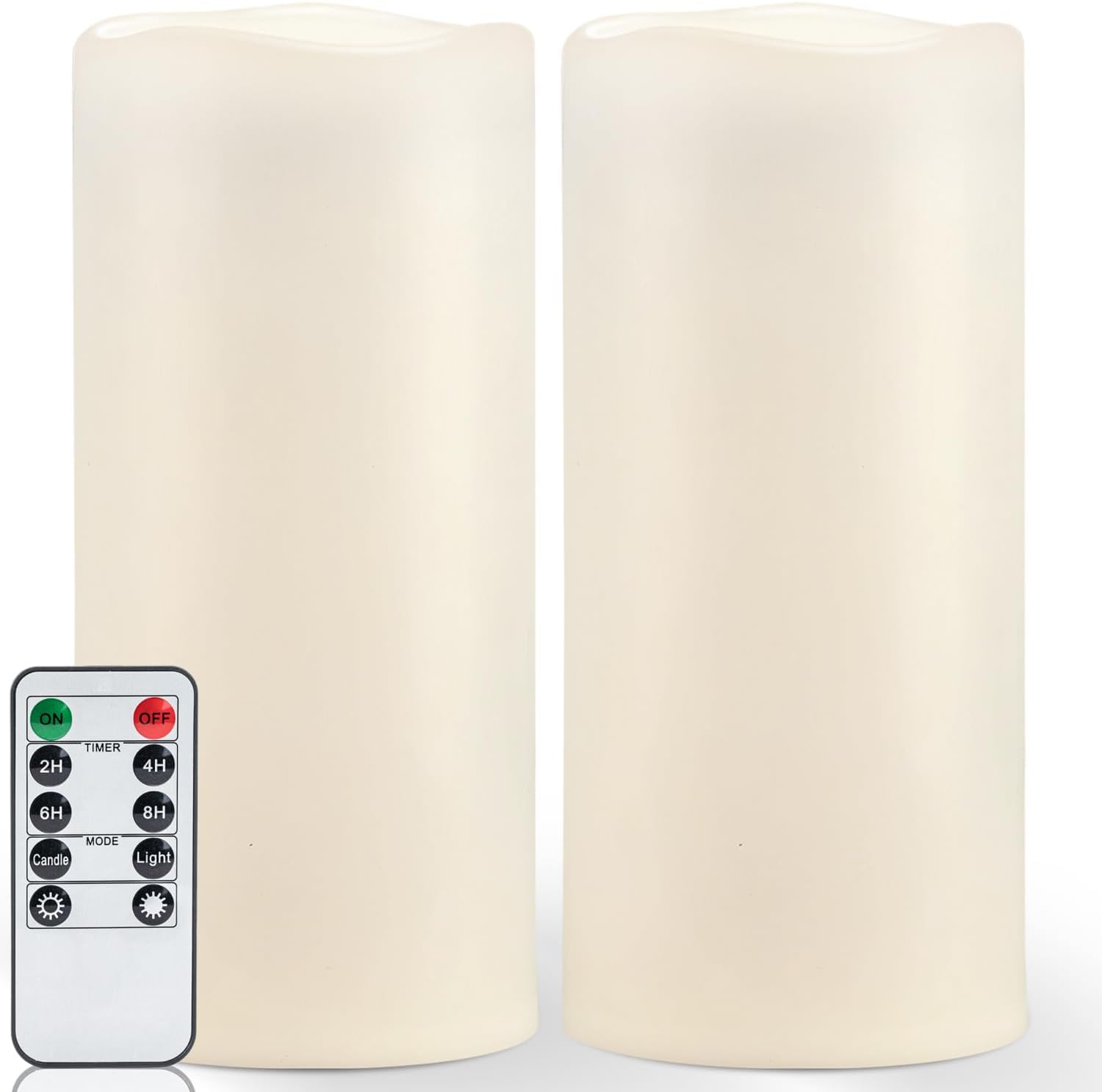 Detalle de Homemory HPILLAR Outdoor Flameless Candles, 12-Inch LED Pillars with Remote