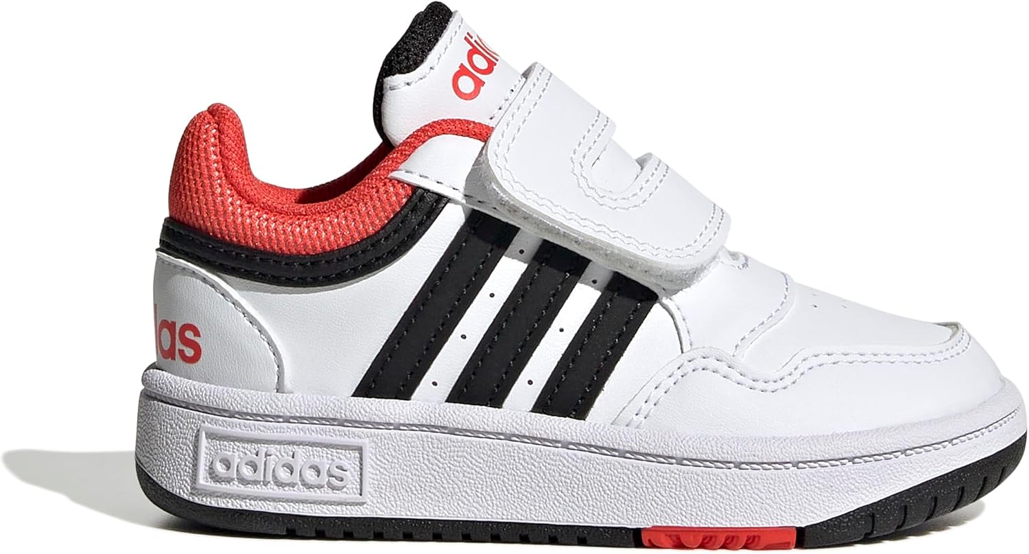 Detalle 2 de Adidas Originals Boys Hoops Shoes – Cloud White, Core Black, Bright Red (5 UK)