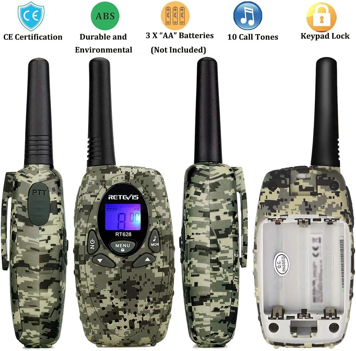 Detalle de Retevis RT628 Walkie Talkies Niños 8 canales