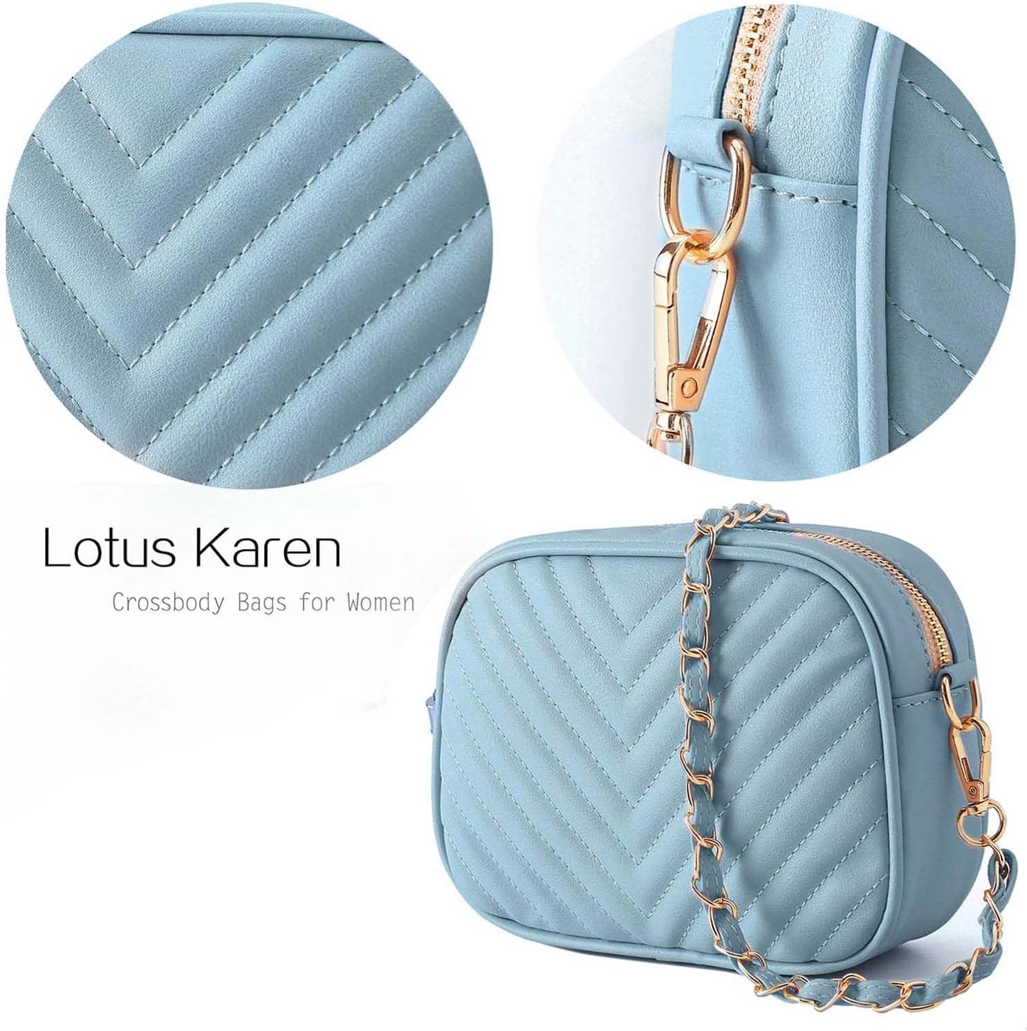 Thumbnail 4 de Lotus Karen Crossbody Bag for Women – Lightweight synthetic leather, multi-pocket design with gold hardware
