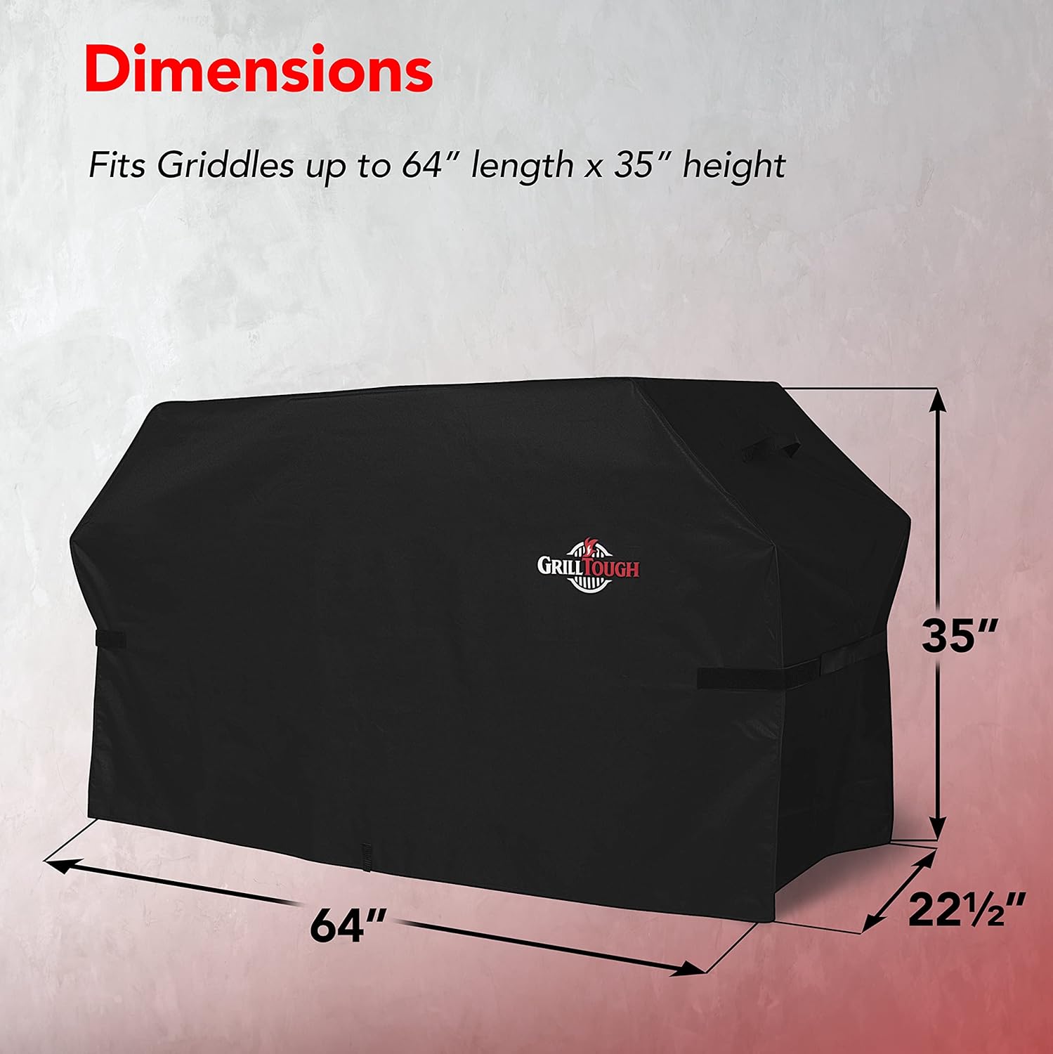 Thumbnail 4 de GrillTough Heavy Duty Griddle Cover 36 Inch (163 x 56 x 89 cm) – Waterproof, UV & fade resistant with adjustable straps