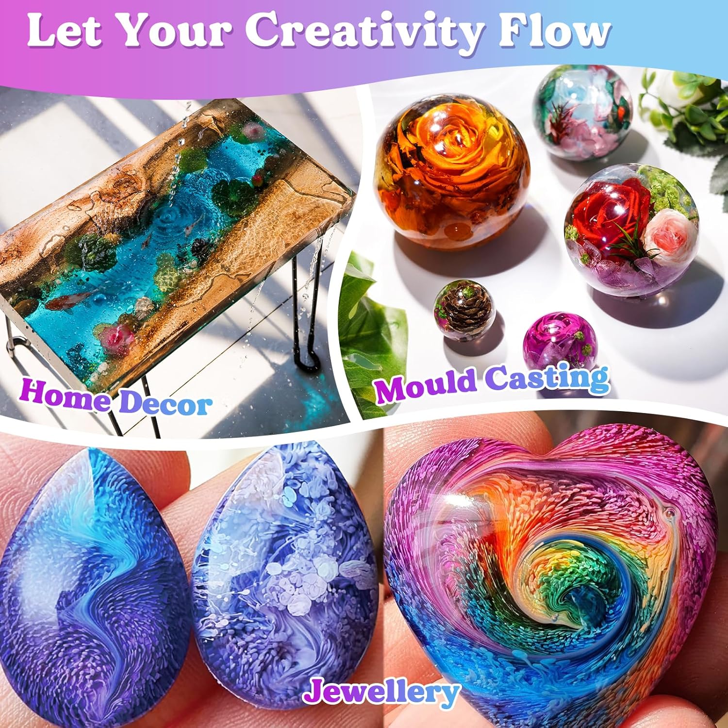 Detalle 1 de LET'S RESIN Casting Epoxy Resin Kit 1L for Art 🧪