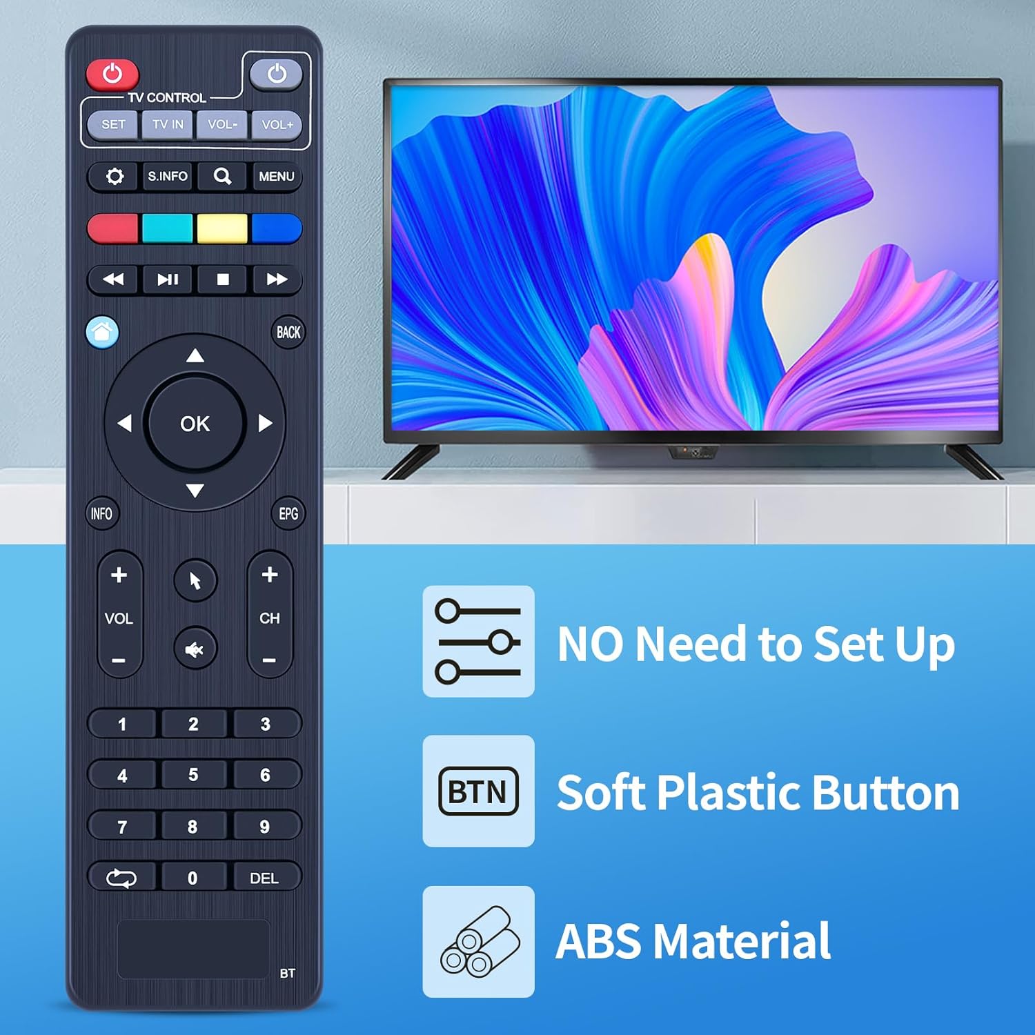 Thumbnail 2 de TCNOUMT replacement remote control for compatible TVIP set-top boxes