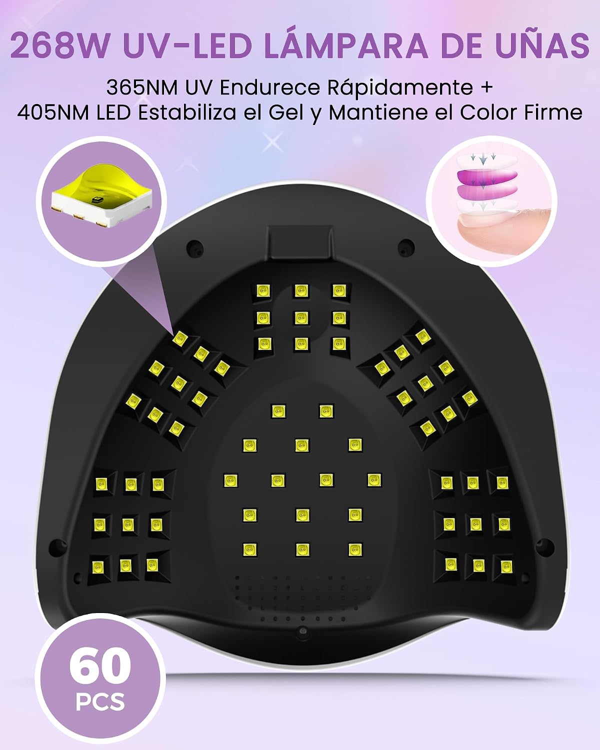 Detalle 2 de NAILGIRLS UV 268W Lámpara LED para uñas 268W