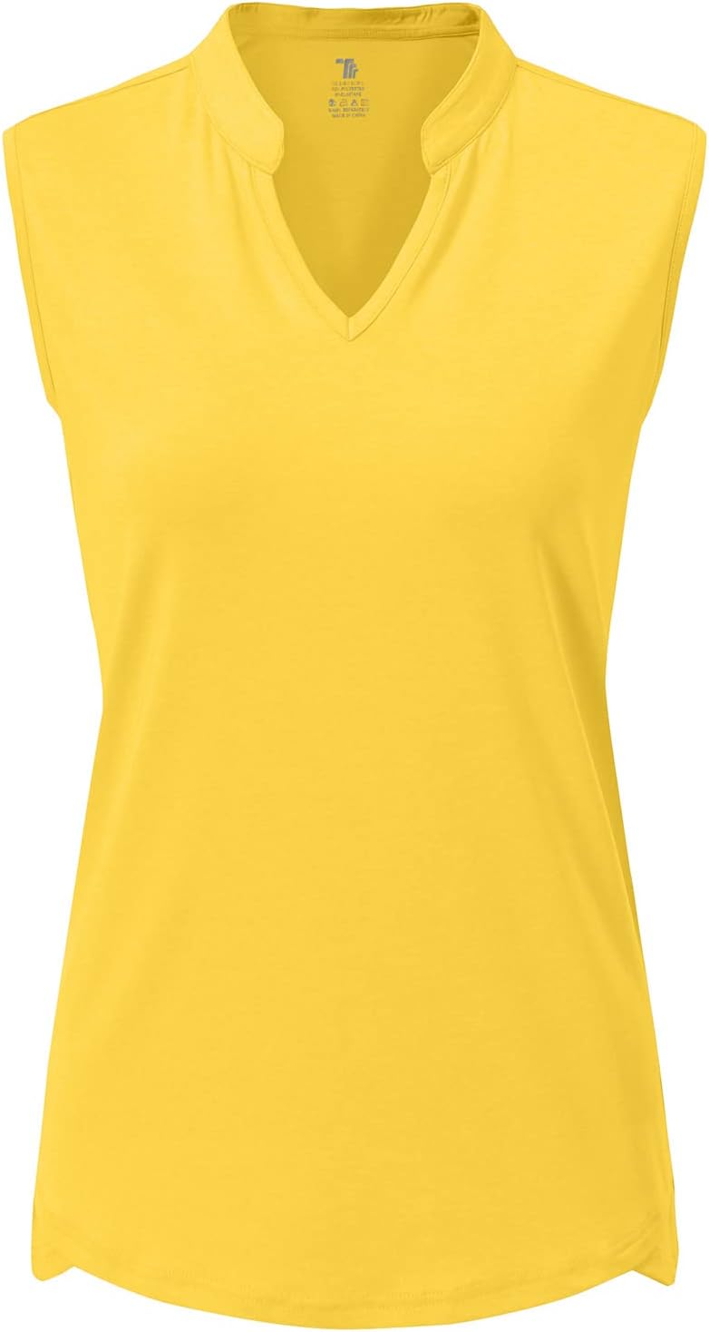 Detalle de JHMORP Women’s Sleeveless Golf Polo Shirt, V-Neck Polyester Quick-Dry Top