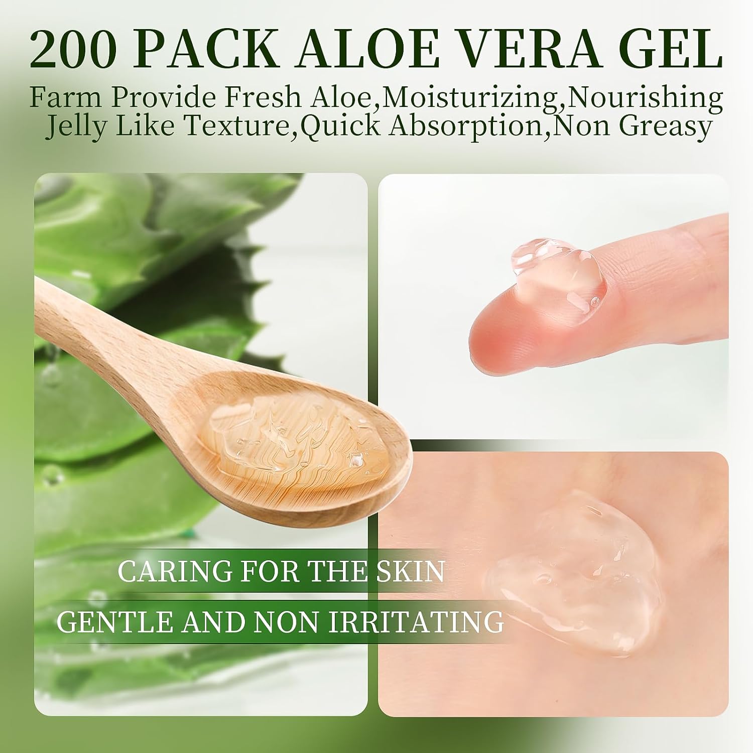 Thumbnail 2 de 200 Pack Bulk Aloe Vera Gel, 99% Pure Aloe for Face, Hair, and Skin Care