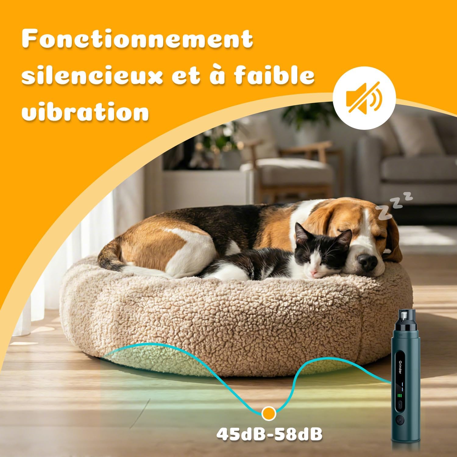 Detalle de Wigearss Lime à ongles de chien électrique rechargeable à 5 vitesses et LED
