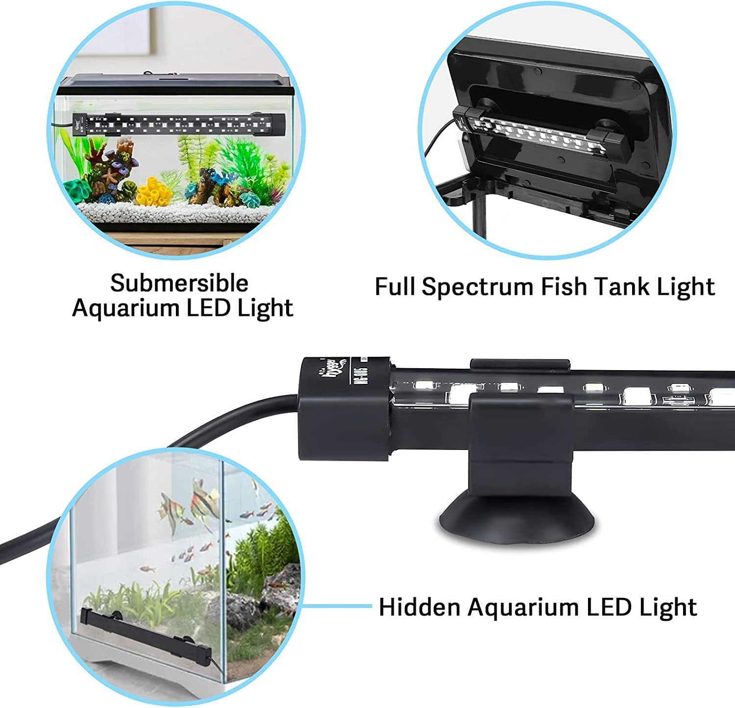 Detalle de hygger HG005 aquariumverlichting met 24/7-modus en 7 lichtkleuren