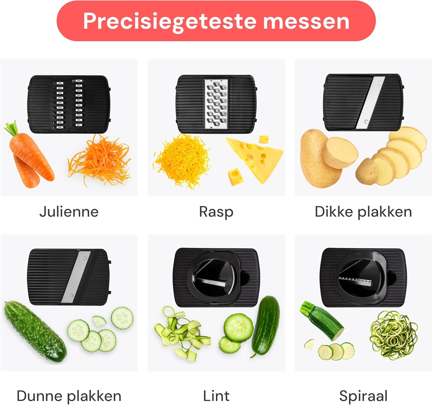 Detalle 2 de Fullstar Pro mandolinesnijder 6-in-1 met opvangbak en verwisselbare messen