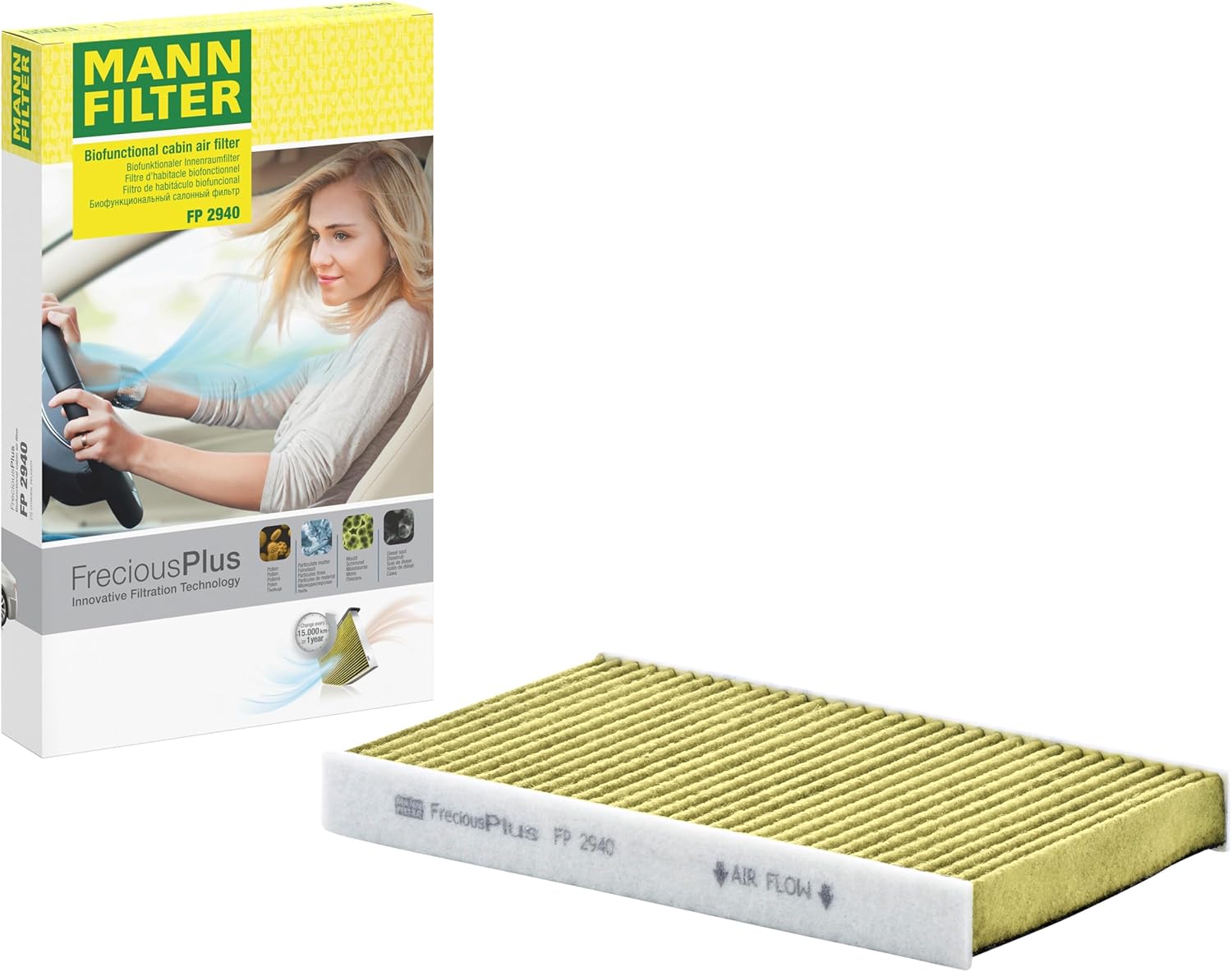 Thumbnail 6 de MANN-FILTER CUK 2940 Cabin Air Filter with Activated Carbon for Cars and Transporters