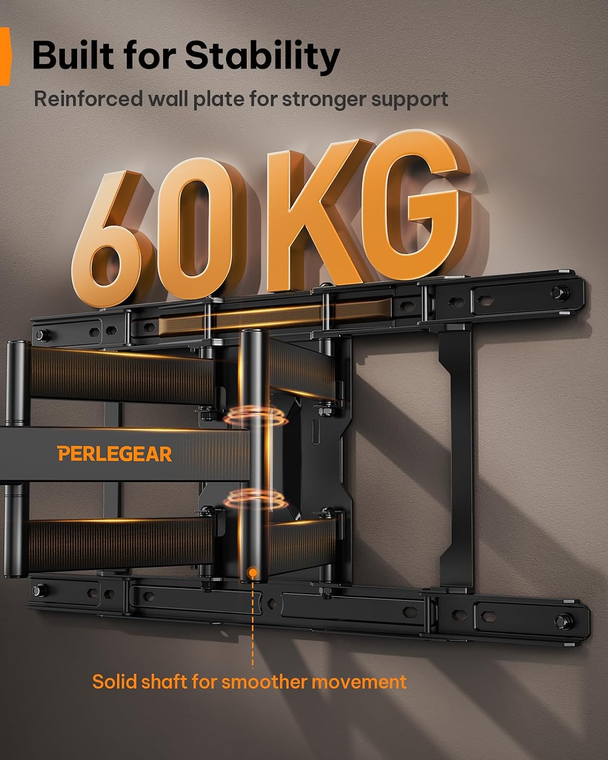 Detalle de Perlegear ultradünne TV-Wandhalterung (27,9 mm) für 42"–90" TVs – VESA 200×200 bis 600×400, Tragfähigkeit bis 60 kg