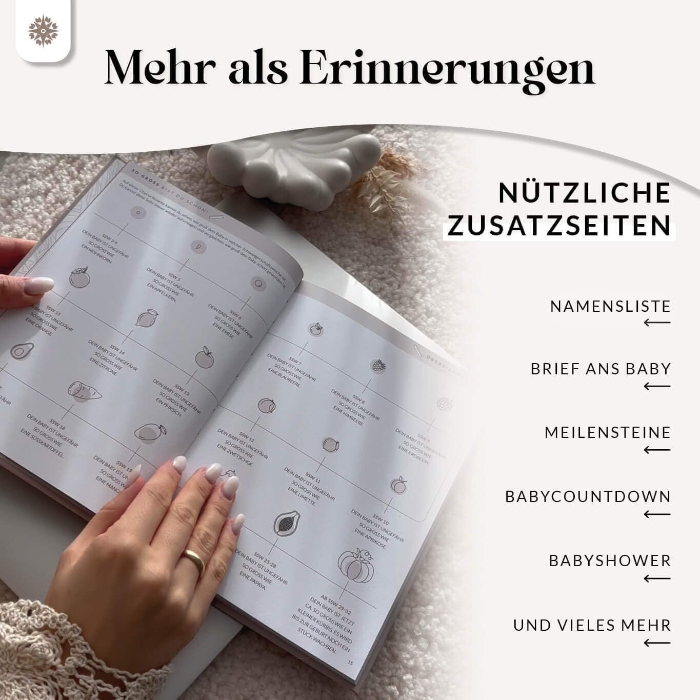Thumbnail 4 de Lebenskompass® Schwangerschaftstagebuch „FUNKEL“ im A5-Format – Erinnerungen, Reflexion & Achtsamkeit