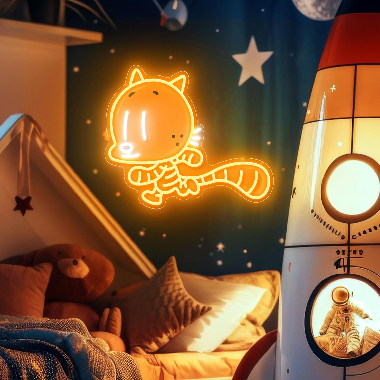 Thumbnail 1 de Cat Kid UV Painted LED Neon Light 15x12.8" 🖼