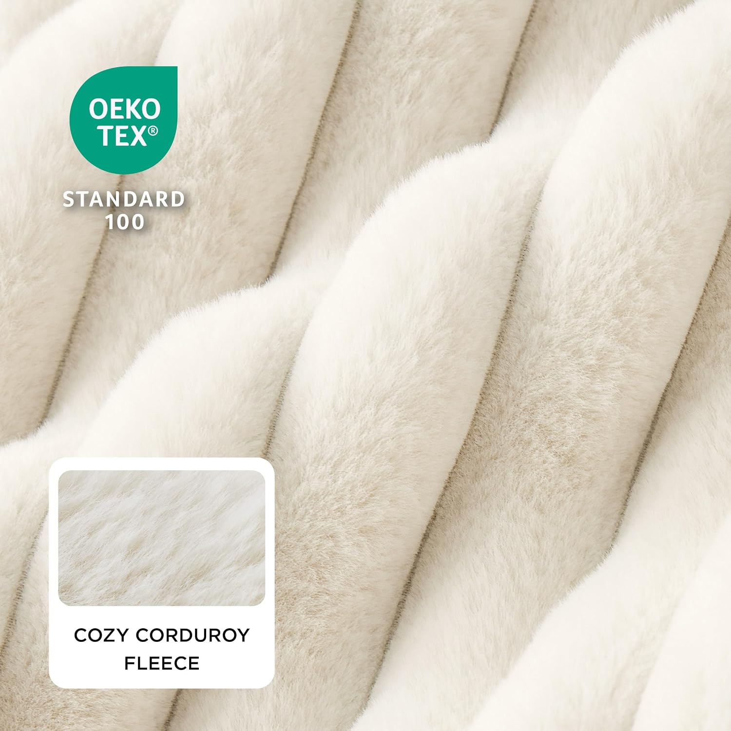Detalle 2 de Bedsure ComfyFleece® 36-Inch Dog Bed, Cream, Washable Cover, Non-Slip Base