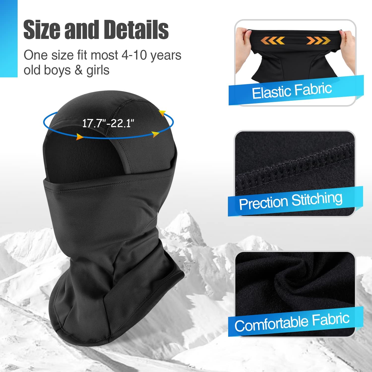 Detalle 2 de HEGCOIIE Kinder Sturmhaube Winter Thermo Balaclava Skimaske ⌚ ⓘ