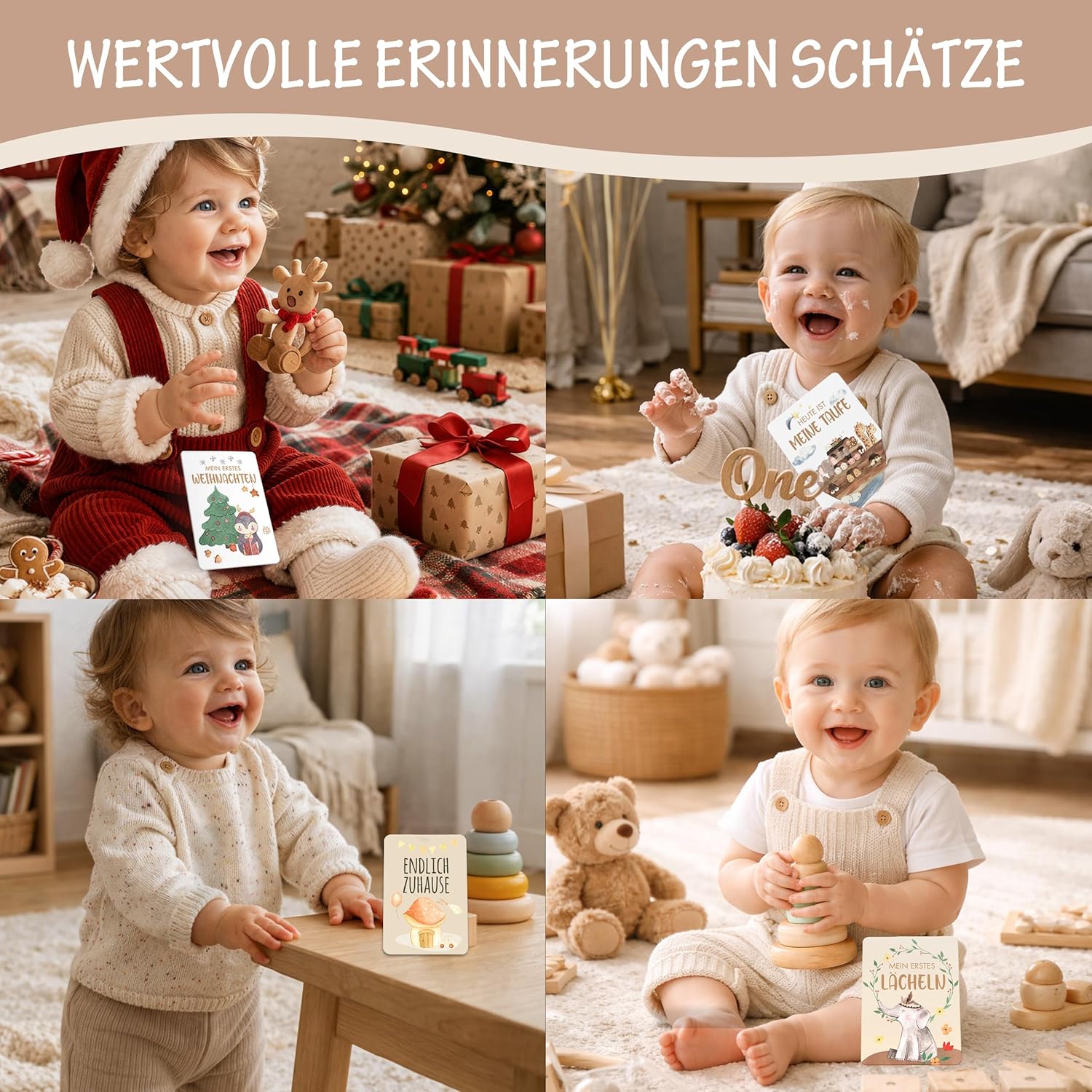 Thumbnail 1 de 50 Meilensteinkarten Baby – Boho Stil mit Geschenkbox
