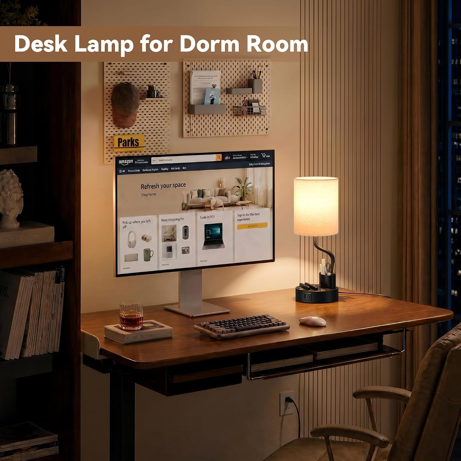 Thumbnail 1 de Fenmzee Lamps 23 Table Lamp Set of 2 with USB-A/C, Outlets & 3 Color Temps
