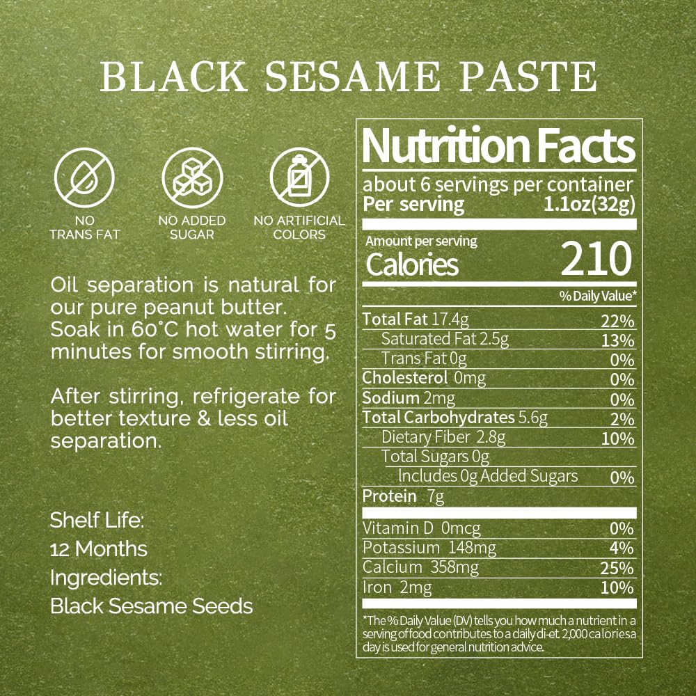 Detalle de PoetrySeptember Black Sesame Paste, 7.05 oz Roasted Spread