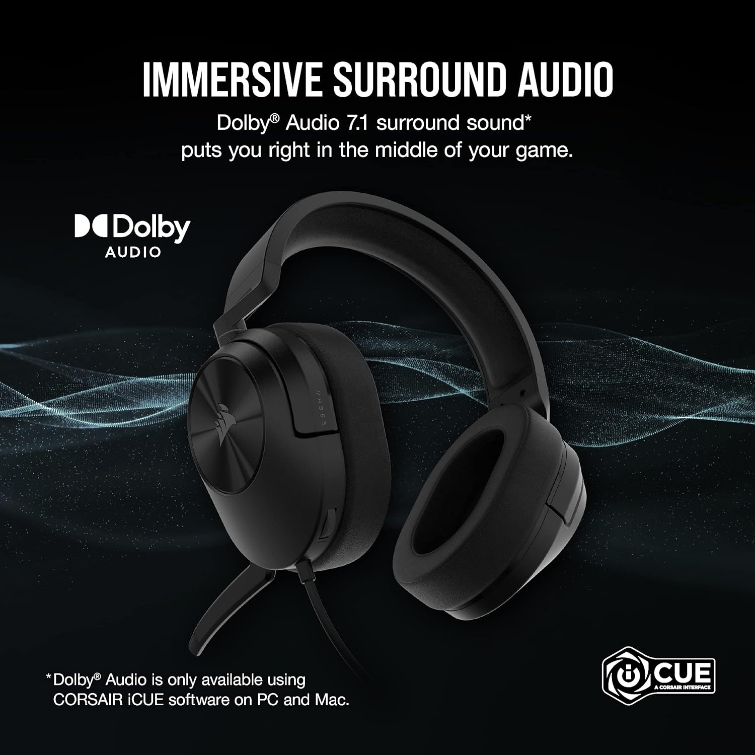Thumbnail 2 de Corsair HS55 SURROUND gaming headset with Dolby 7.1