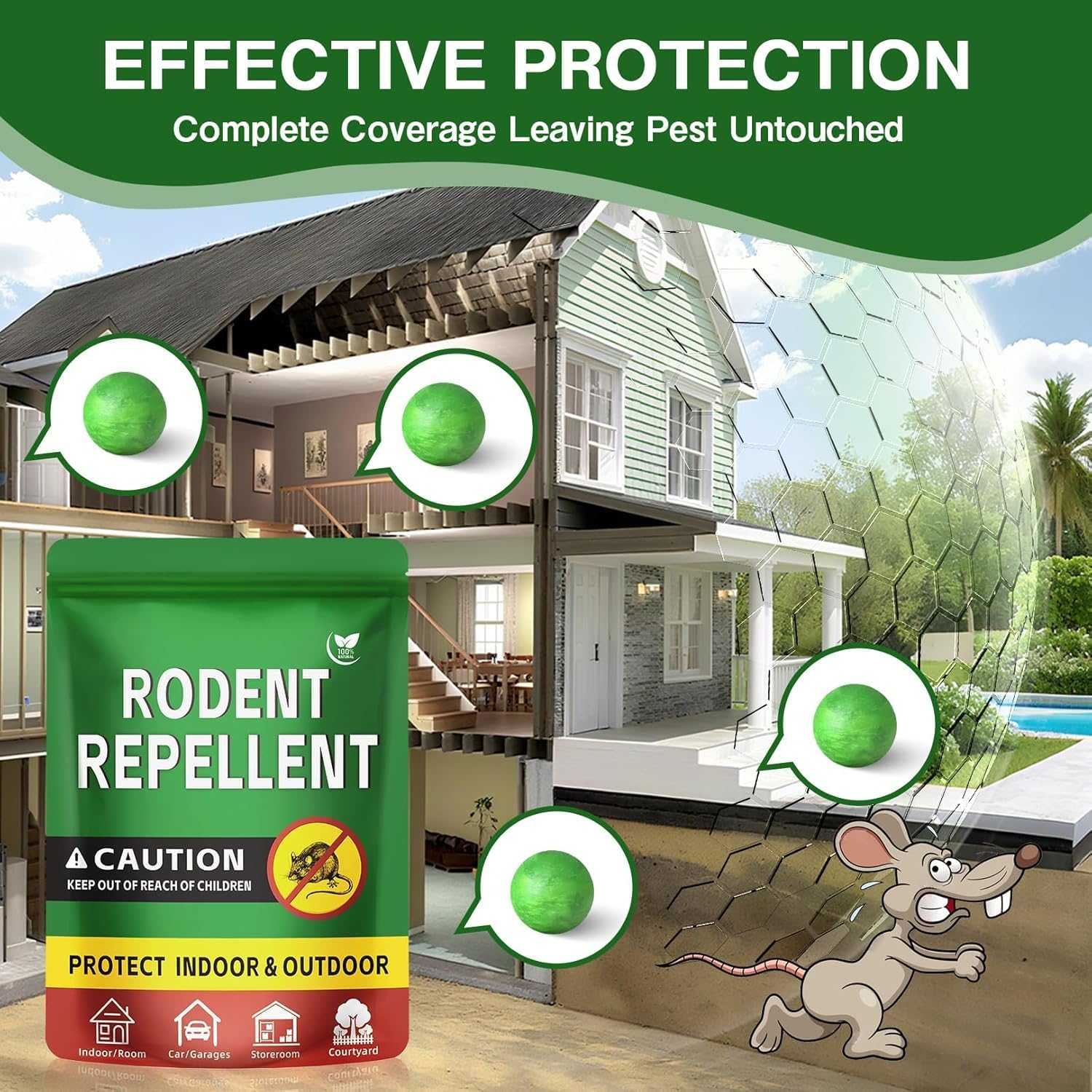 Detalle de Mouse Repellent, Peppermint Oil Rat Repellent for Pest Insect (10) by BIBILU