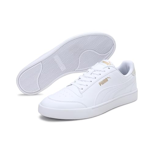 Detalle de PUMA Shuffle Sneakers Unisex – bianco/Puma Team Gold, 42,5 EU