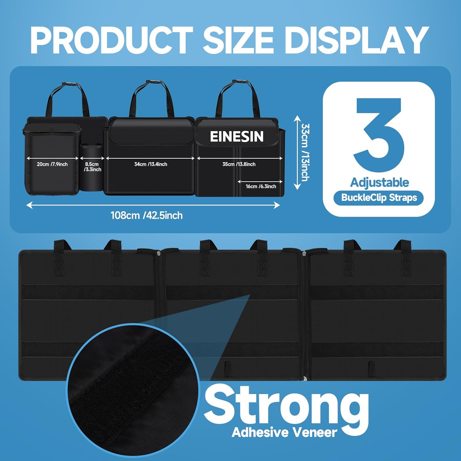 Detalle de Einesin Car Boot Organiser: Seat Back Hanging Organisers with Built-in Cooler