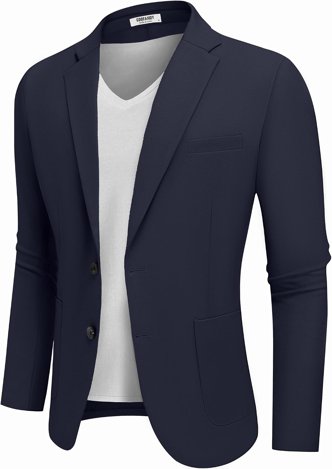 Detalle 2 de COOFANDY Men's Casual Knit Blazer Jacket Slim Fit Two-Button Sport Coat