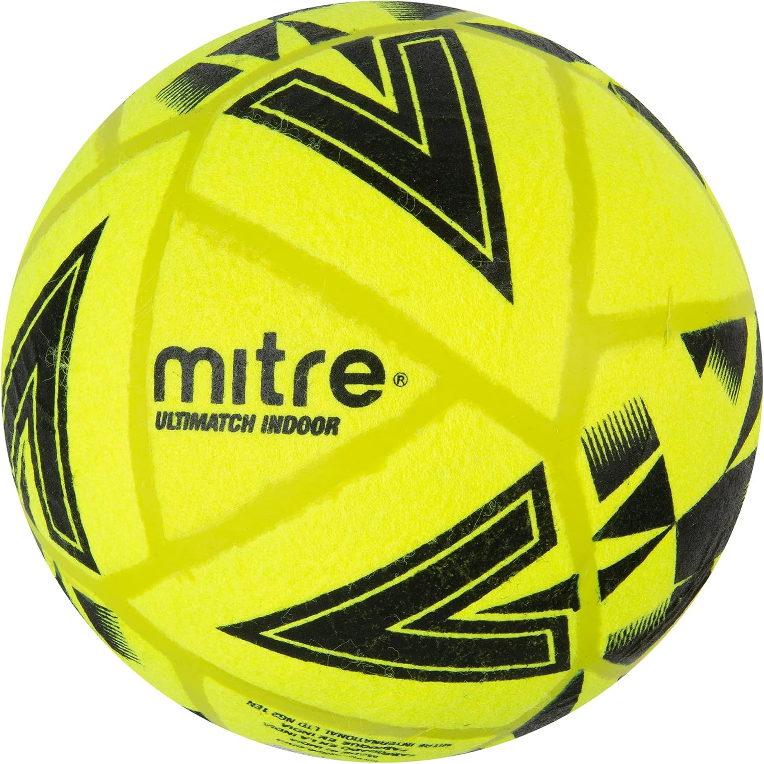 Detalle de Mitre Ultimatch Indoor Football, Shape Retention, Yellow/Black (Size 5) – A practical indoor match ball for schools and halls