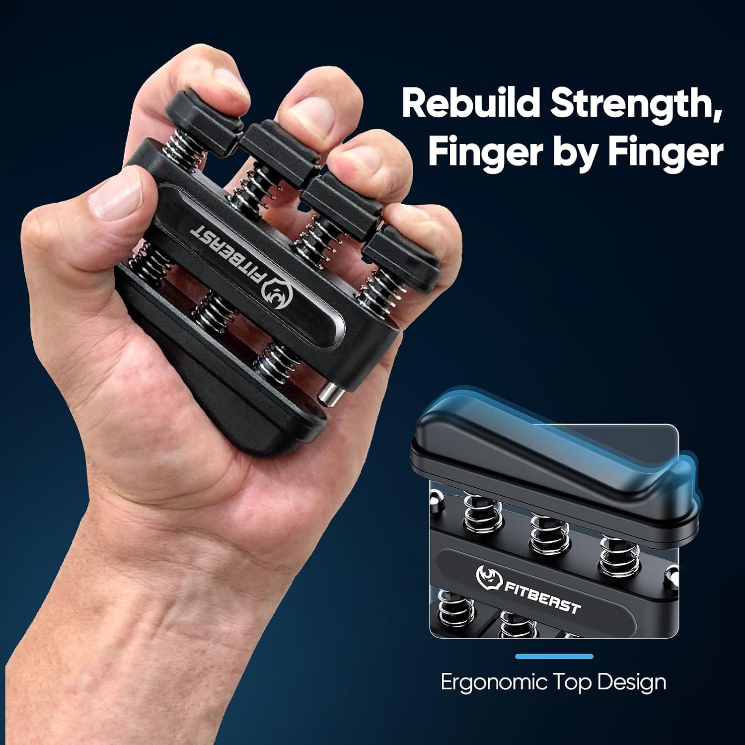 Detalle 1 de FitBeast Advanced 3-in-1 Grip Strength Trainer Kit with Digital Tester