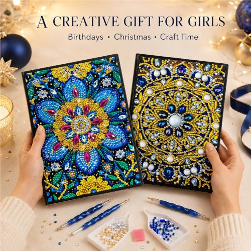 Thumbnail 8 de JATOK 2 Pack Diamond Painting Notebooks for Girls – A5 Blank Journals with Gem Art Craft Kits