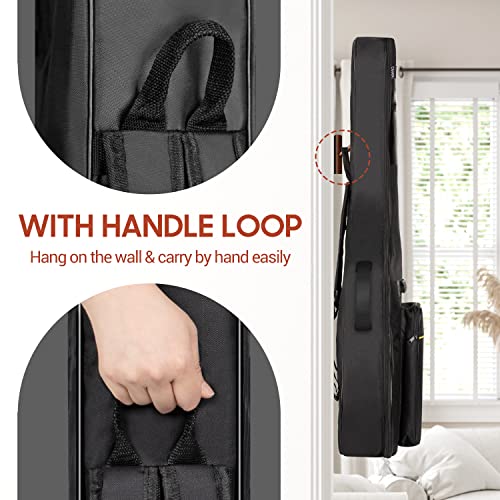 Detalle de CAHAYA 41 In Acoustic Guitar Bag CY0152: Durable 0.35in Padding, Water-Resistant Gig Bag