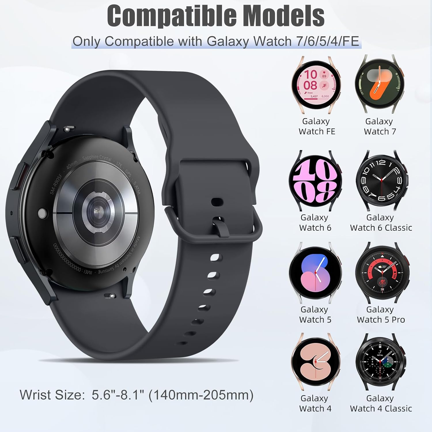 Thumbnail 3 de Mastten Galaxy Watch Strap 40mm 44mm Silicone