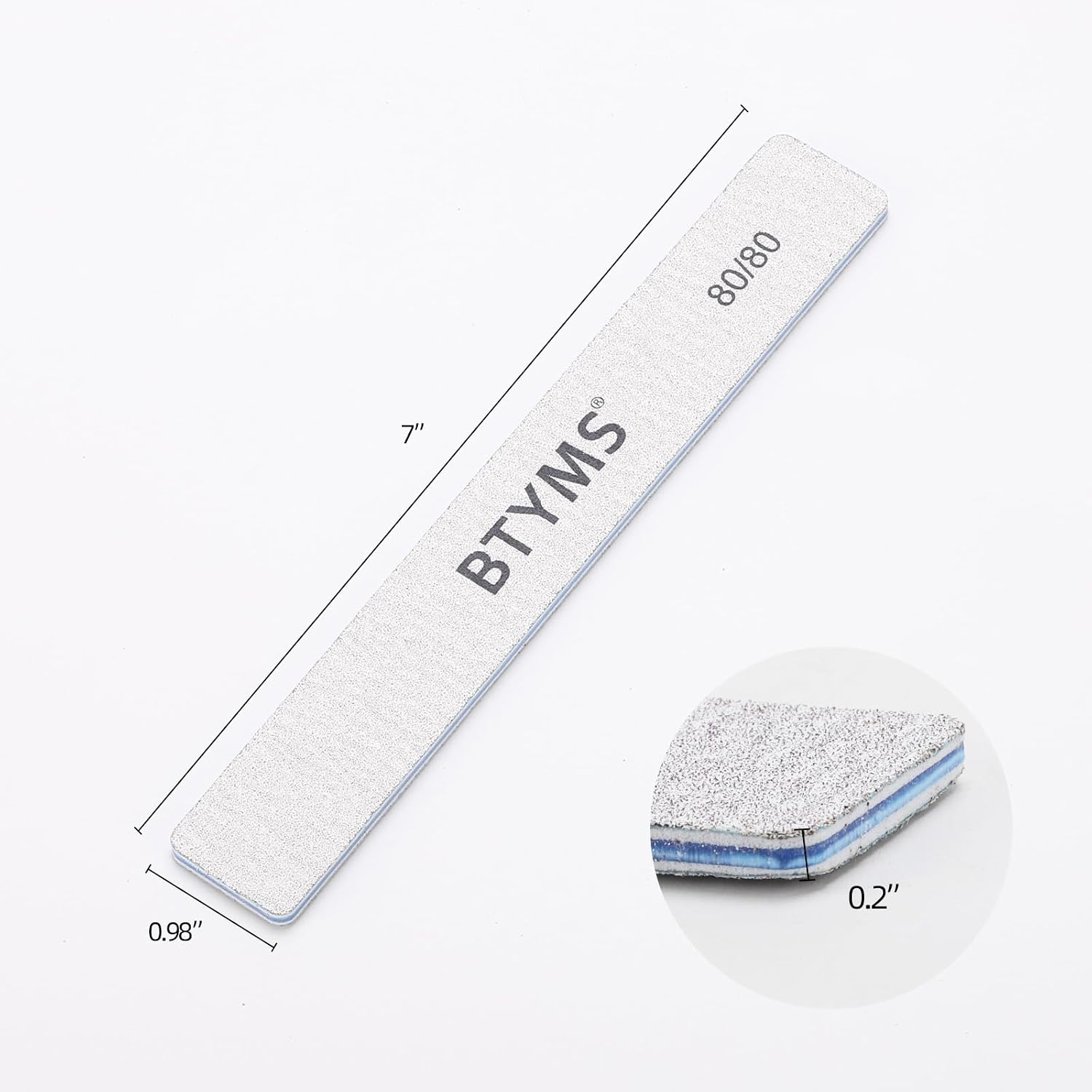 Detalle 2 de BTYMS 80/80 Grit Nail Files, 25-Count Double-Sided Emery Boards