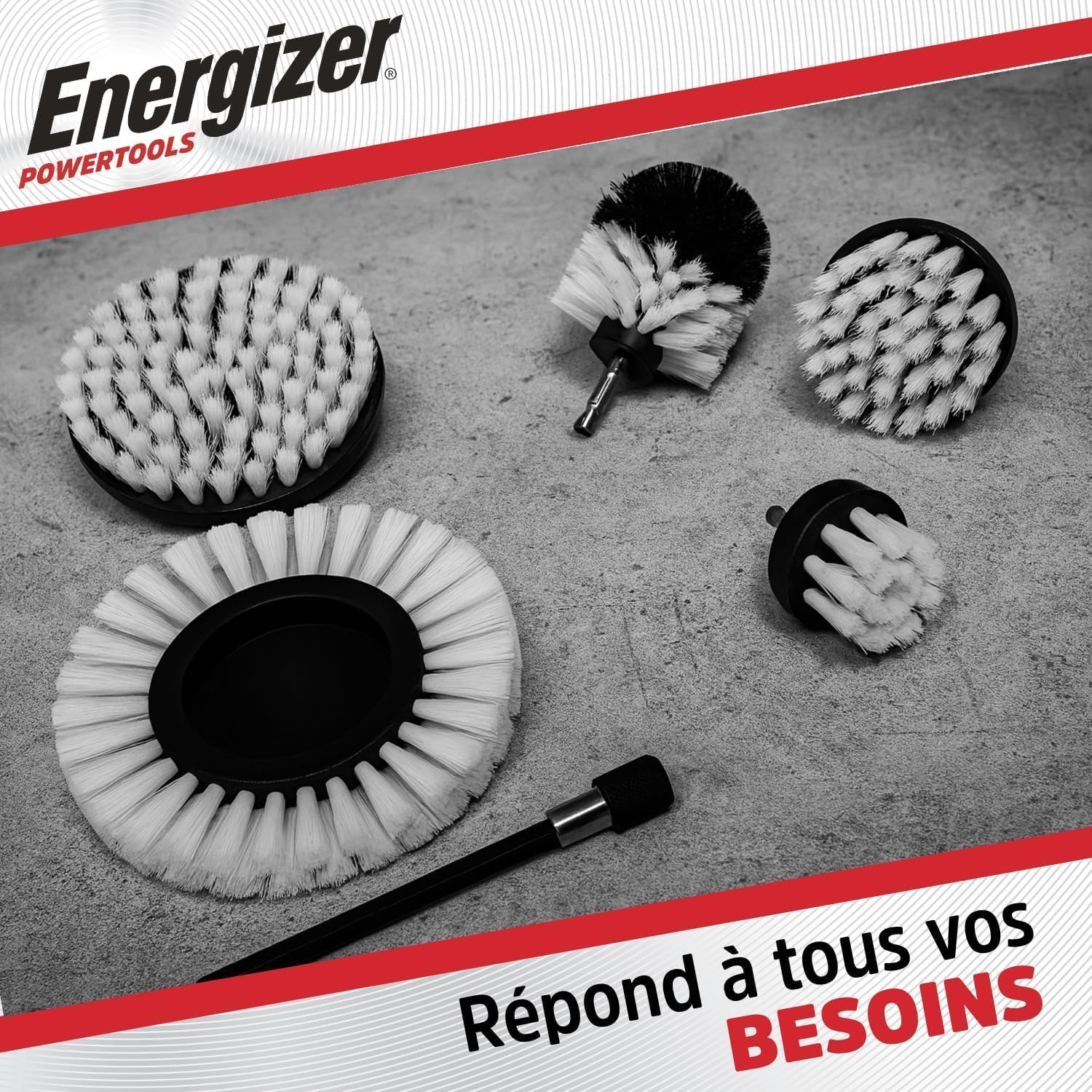 Detalle de Energizer Set Brosse Nettoyage Perceuse 6PCS – Extension magnétique incluse
