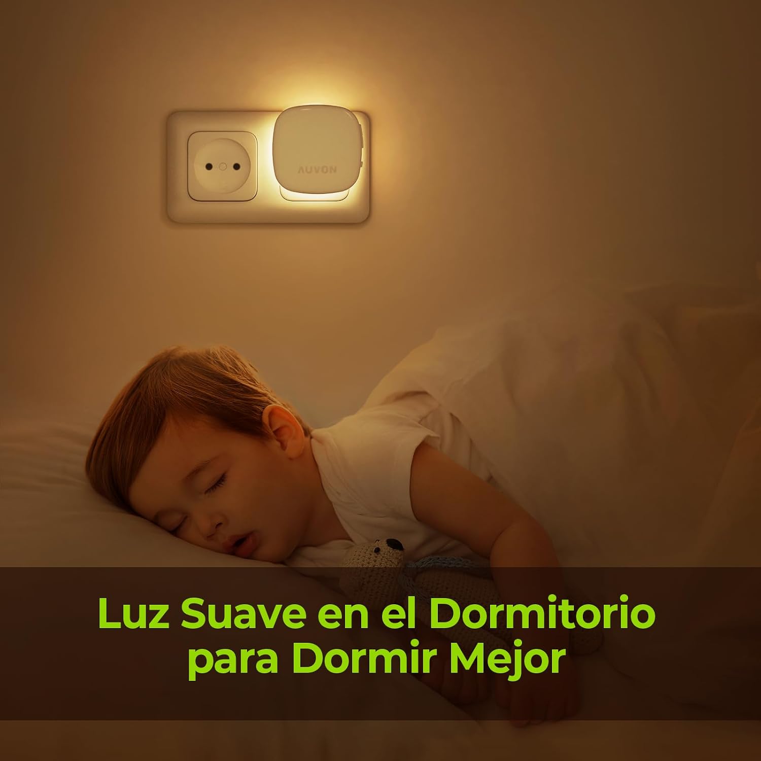Detalle de AUVON luz nocturna infantil enchufe, 2 uds