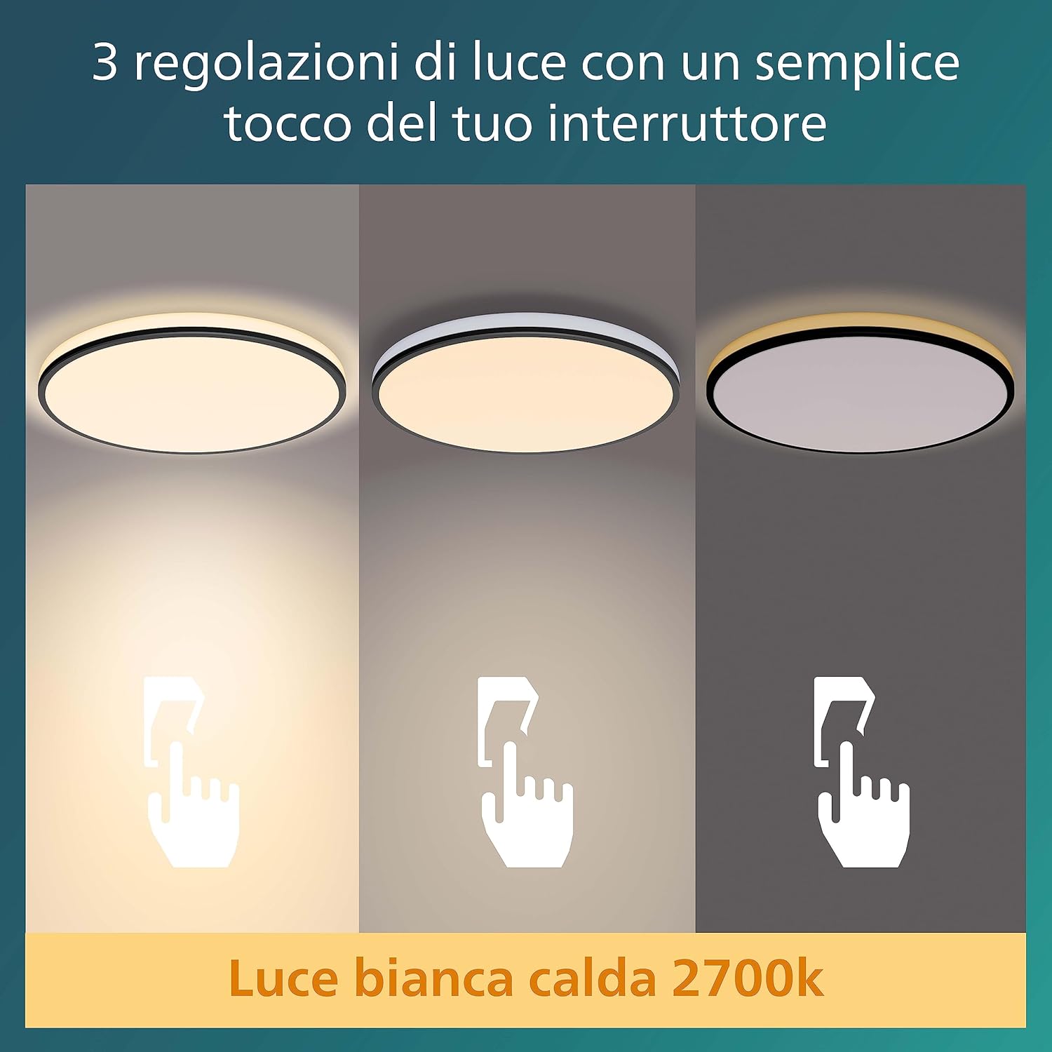 Thumbnail 4 de Philips Ozziet Plafón LED Negro 22W Regulable y Ambiente