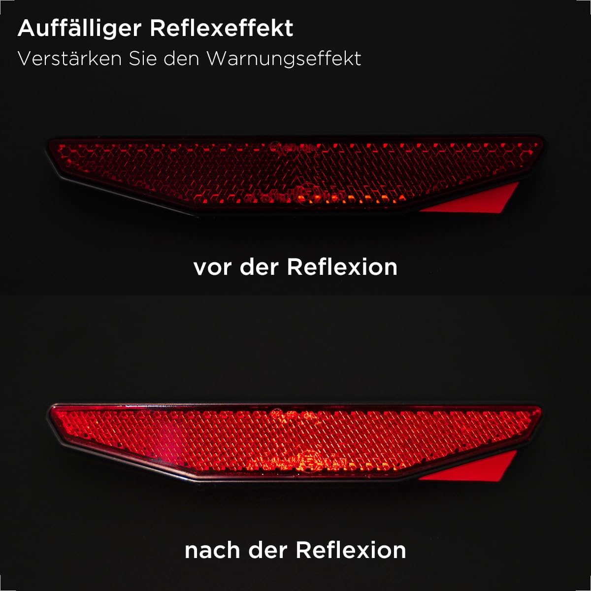 Detalle de Evermotor Rückstrahler Motorrad E4 – 2er-Set mit T-Halterung, EU E4-geprüft