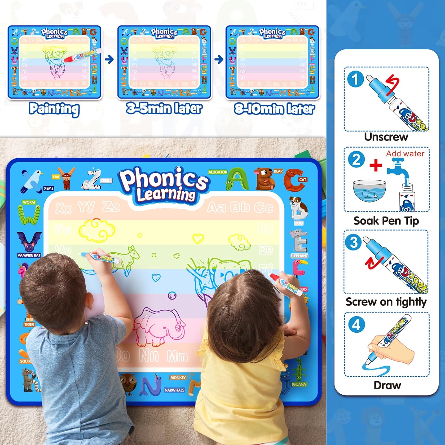 Thumbnail 3 de Grriopi Water Doodle Mat 80×60 cm for Toddlers 🎲