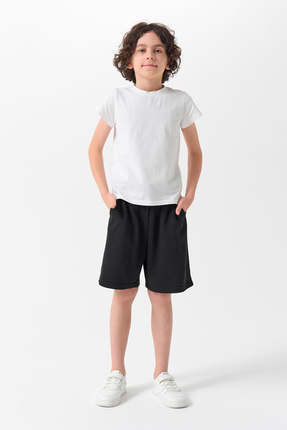 Detalle de Boys Shorts Kids Summer Shorts 3-Pack: Sweat Short Trousers Joggers with Pockets and Drawstring (Size 4–14 Years)