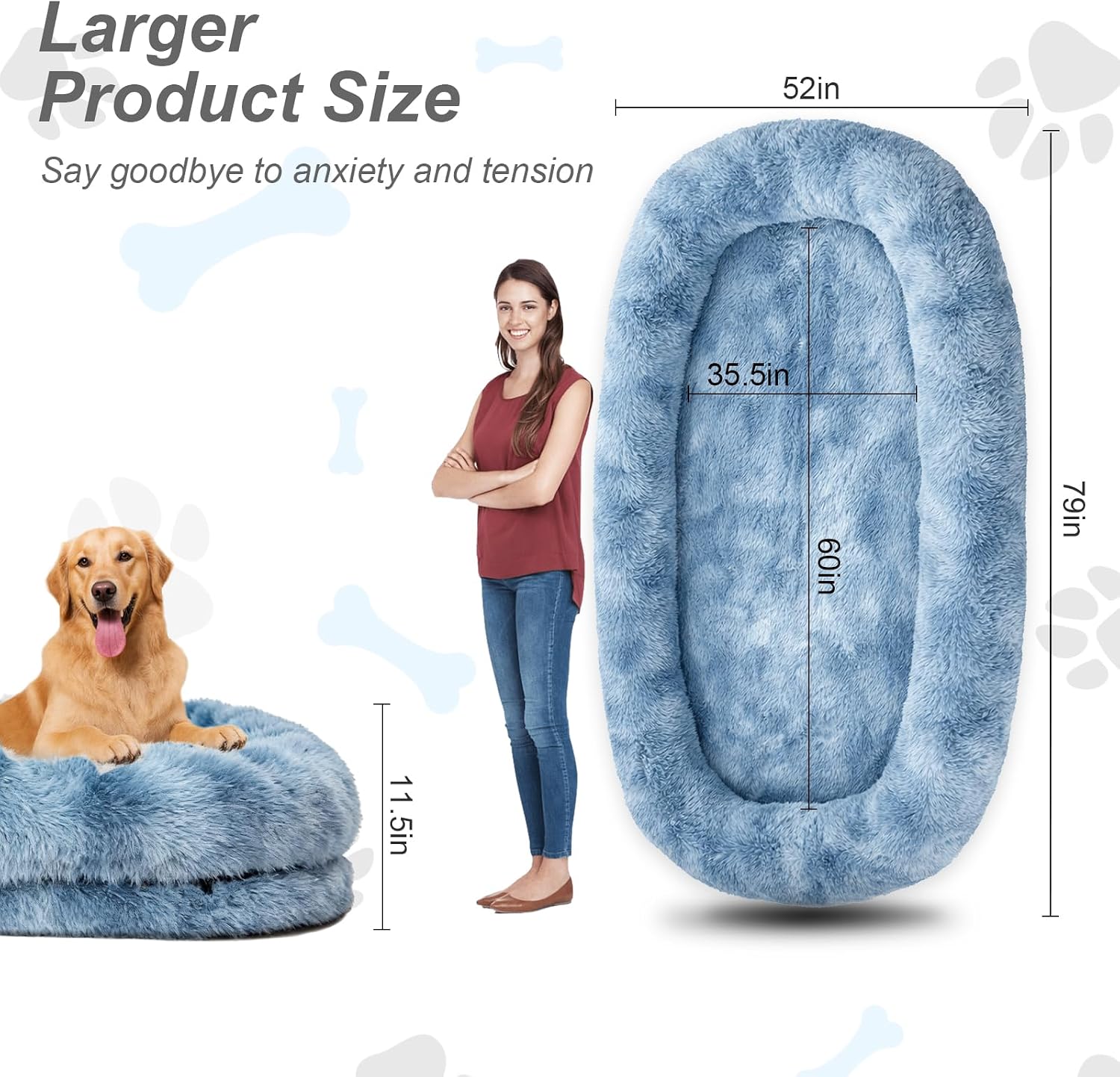 Detalle de Human Dog Bed, 79 x 44 x 12.5 Inches